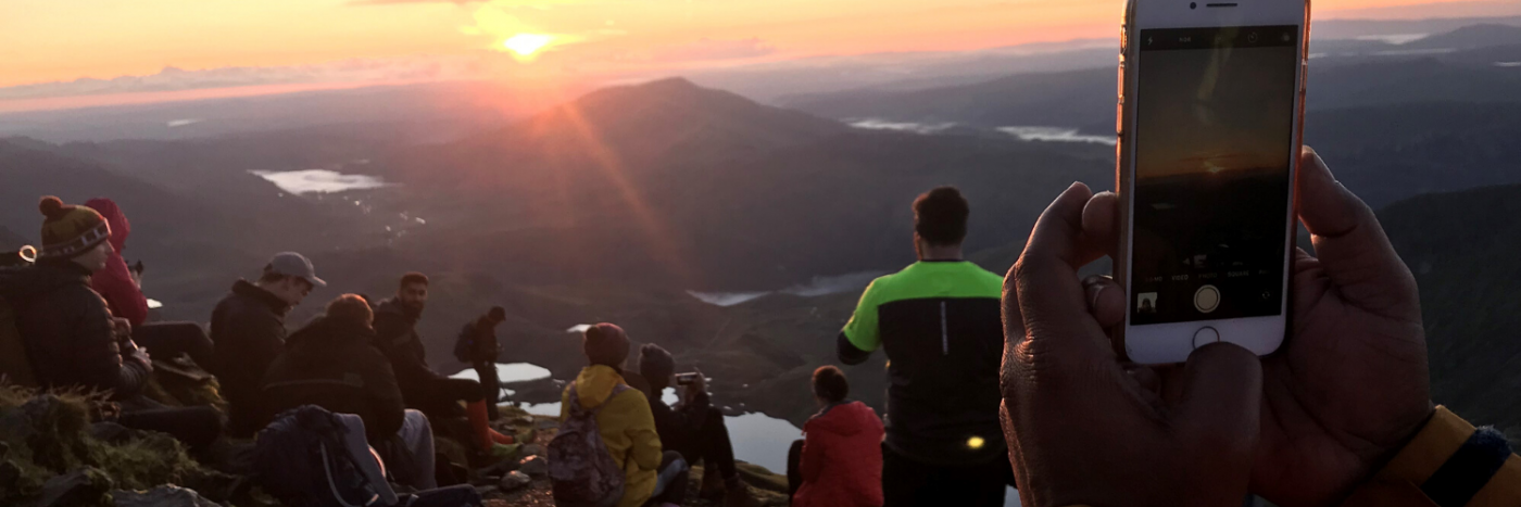 Sunrise pictures on Snowdon summit