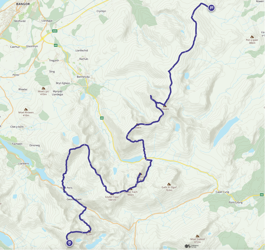 welsh 3000s route map